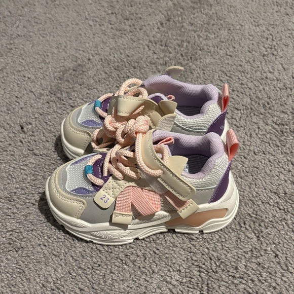 Kids Multi-Color Athletic Sneakers - Pastel Pink & Purple - Picture 2 of 4